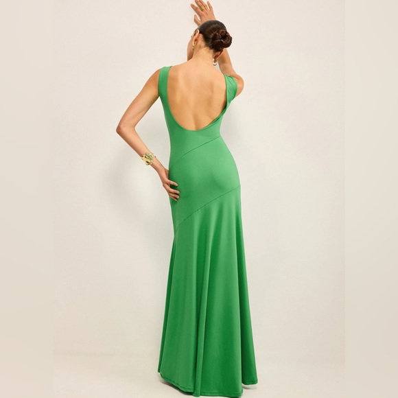 NWT Commense Sleeveless Backless Green Maxi Dress - Picture 2 of 8